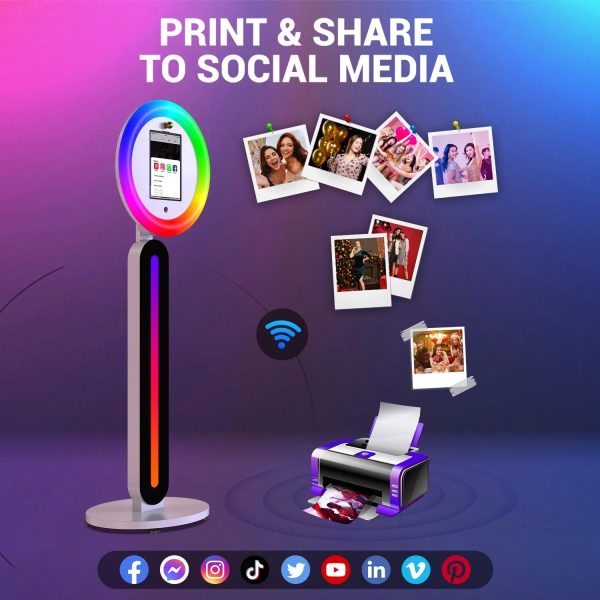 IPad PhotoBooth Stand with Light Ring Portable Stand Selfie Machine for Any iPad with Remote APP Control - Image 7