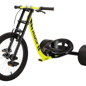 Razor DXT Drift Trike Black/ Yellow- Three Wheeled Drifting Ride on
