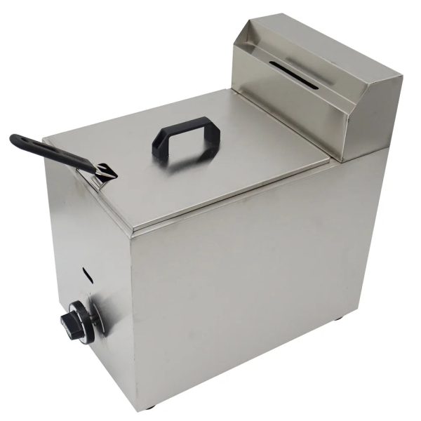 INTSUPERMAI Commercial 6L Single Tank Gas Deep Fryer Stainless Steel - Image 2