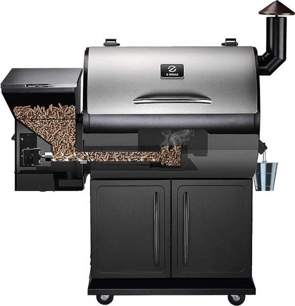 Z Grills ZPG-700E - Wood Pellet Grill and Smoker with Cabinet Storage 694 sq. in. - Stainless Steel - Image 2