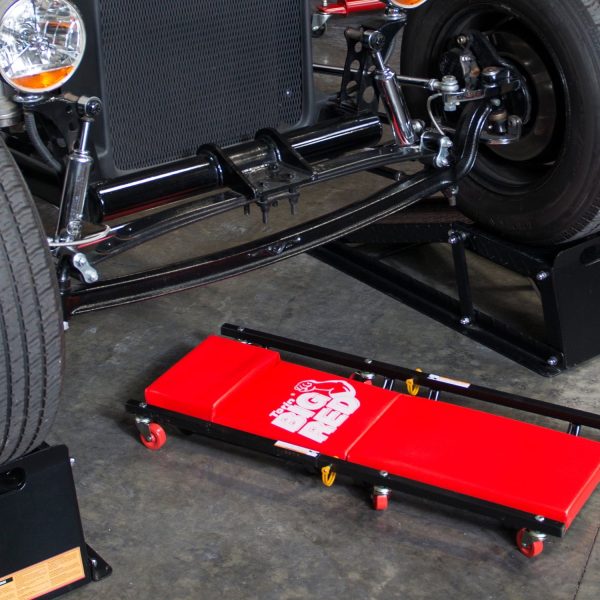 BIG RED 2 Ton Hydraulic Floor Jack with 2 Jack Stands and Rolling Garage Creeper Combo,Red, W8200 - Image 3