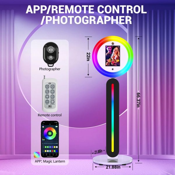 IPad PhotoBooth Stand with Light Ring Portable Stand Selfie Machine for Any iPad with Remote APP Control - Image 2