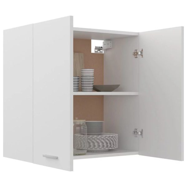 White Hanging Cabinet 23.6x12.2x23.6 - Durable Engineered Wood Construction - Spacious Storage - Easy Wall Mounting - Ideal for Small Spaces and Modern Home Decor - Image 4