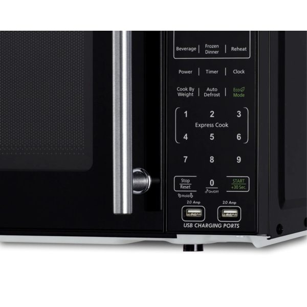 Compact microwave in black with allocator and USB ports - Image 4