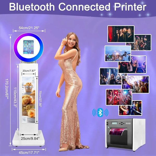 Portable iPad Photo Booth,Selfie photobooth Machine and Sharing Station for 10.2" 10.9" 11" 12.9" iPad,LCD Screen,RGB Ring Light,Remote Control, Adjustable Stan with Flight Case for Parties,Exhibition - Image 4