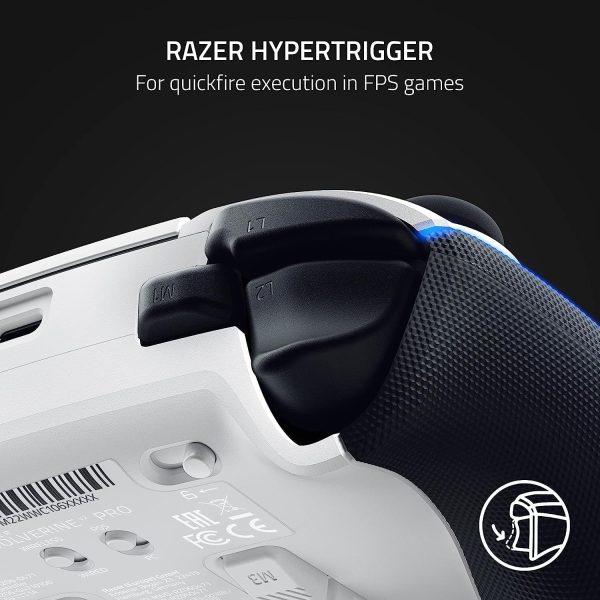 Razer Wolverine V2 Pro Wireless Gaming Controller for PlayStation 5 / PS5 PC: HyperSpeed Wireless - Mecha-Tactile Action Buttons - 8-Way Microswitch D-Pad - 6 Remappable Buttons - Chroma RGB - White - Image 3