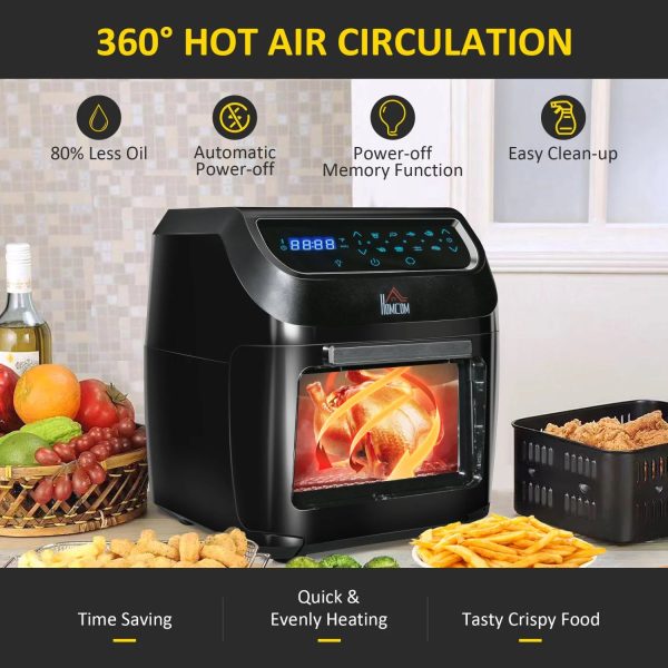GVJMTKP 12 QT Air Fry Oven 8 In 1 Countertop Oven Combo with Air Fry Roast Broil Bake and Dehydrate 1700W with Accessories and LED Display Black - Image 6