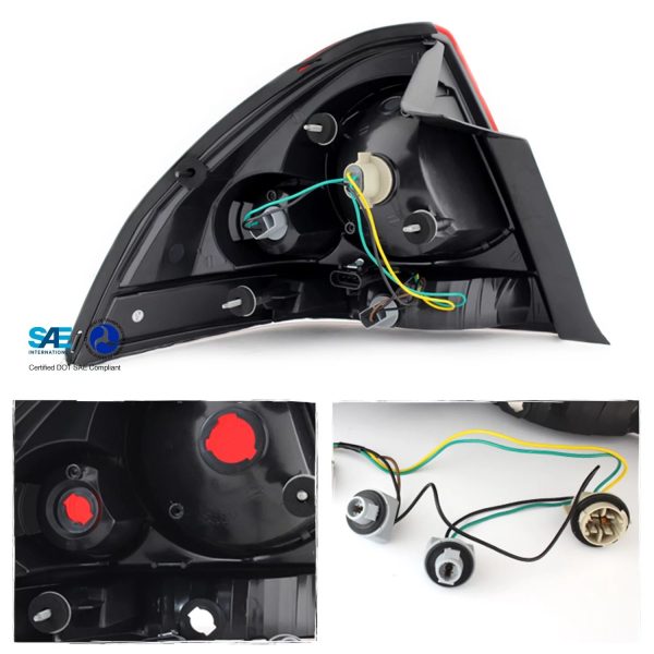 AKKON - For 2006-2013 Chevy Impala / Limited LED Dual Halo DRL Projector Headlights + Red Tail Lamps [Smoke Len Housing] - Image 5