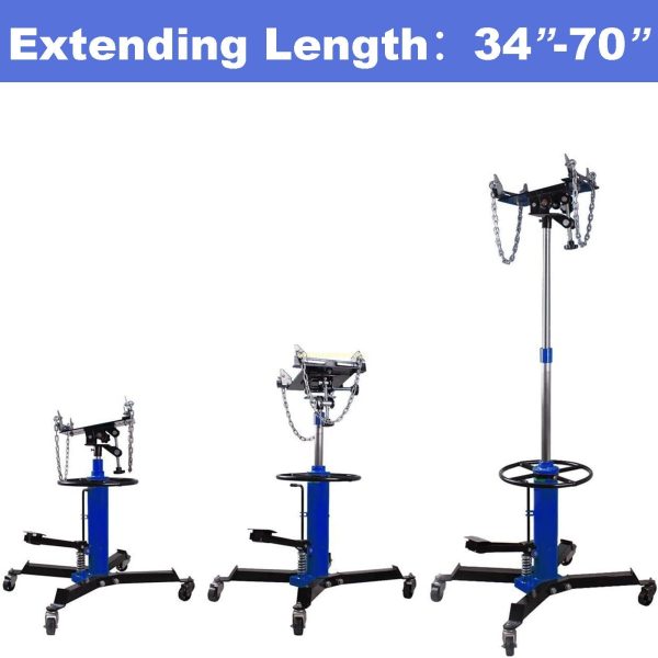 JSTUOKE 1660 Pounds Hydraulic Car Transmission Jack Vertical Lift with 360° Swivel Wheel Pedal ,Blue,33"-70"(0.75Ton) - Image 11