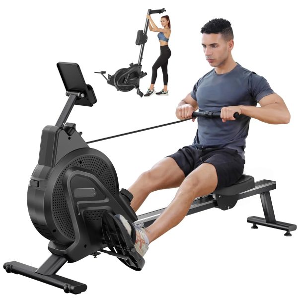 Rowing Machine, Magnetic Rowing Machine 16 Resistance Levels Quiet Machine Max 350lb Weight Capacity with, Neche Folding Magnetic Rowing, for Home Workout Black