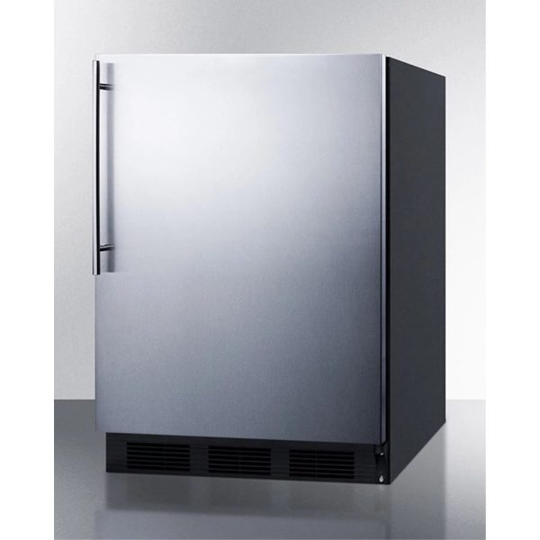 ADA compliant built-in undercounter all-refrigerator for residential use, auto defrost with stainless steel wrapped door, thin handle, and black cabinet - Image 2