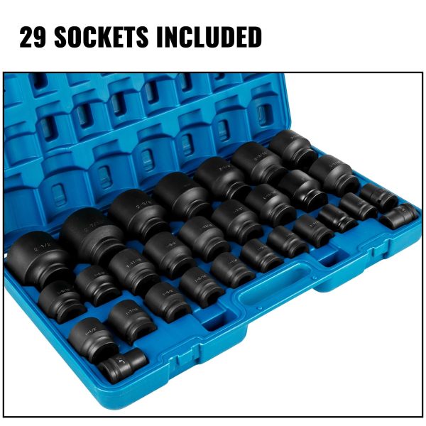 BENTISM Impact Socket Set 3/4 ", 29 Piece Impact Sockets, 6-Point Sockets, CR-M0, 3/4" Drive Socket Set Impact SAE 3/4" - 2-1/2 ", Rugged Construction with a Storage Cage - Image 6