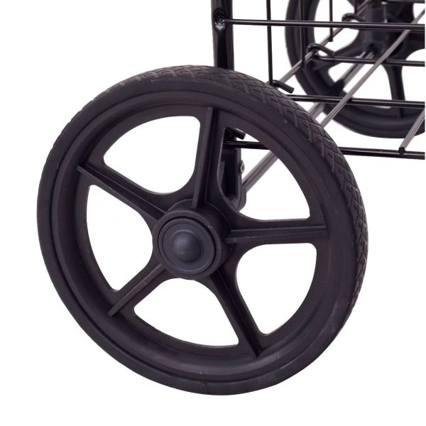 Costway Folding Shopping Cart Jumbo Basket with Swivel Wheels - Image 6