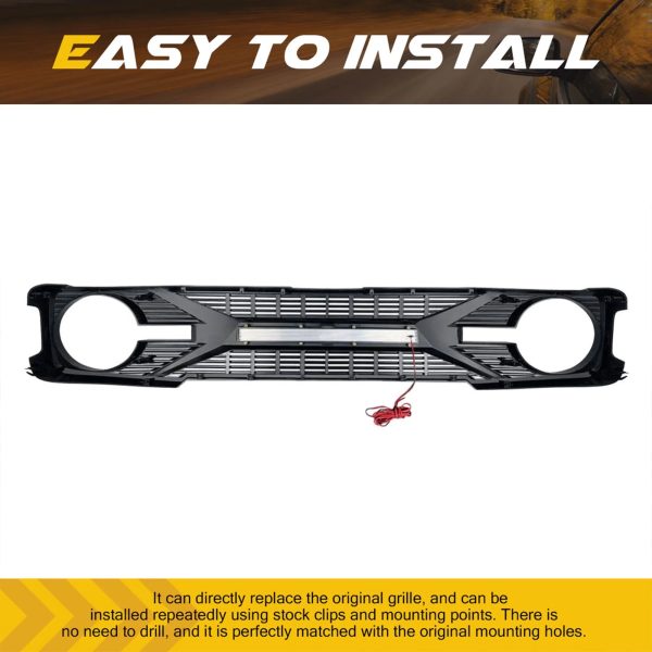AMERICAN MODIFIED Grille w/ Lights for 21-24 Ford Bronco w/o Front Camera - Image 4