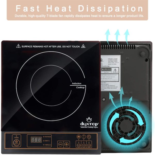 Duxtop 1800W Portable Induction Cooktop Countertop Burner， Gold 8100MC/BT-180G3 - Image 4