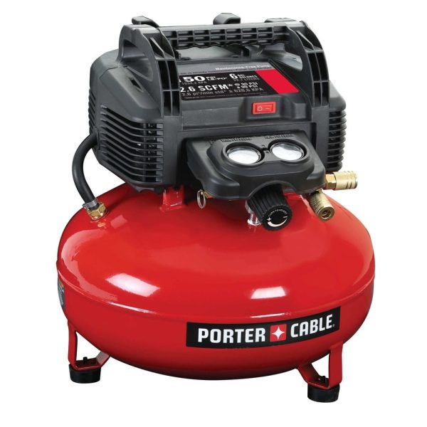 Porter-Cable C2002-ECOM 0.8 HP 6 Gallon Oil-Free Pancake Air Compressor