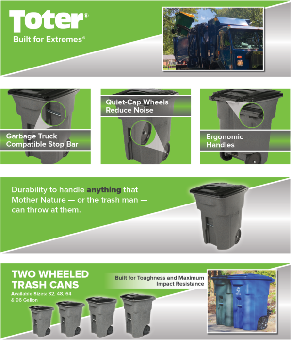 Toter 96 Gallon Trash Can with Smooth Wheels and Lid ;💝 Last Day For Clearance - Image 3