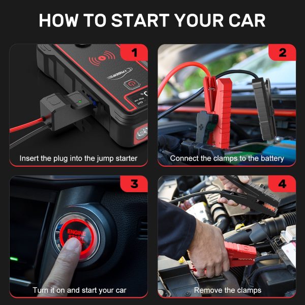 Car Jump Starter 4000A 23800mAh Auto Booster(All Gas or 8.0L Diesel) Wireless Charger YABER - Image 10