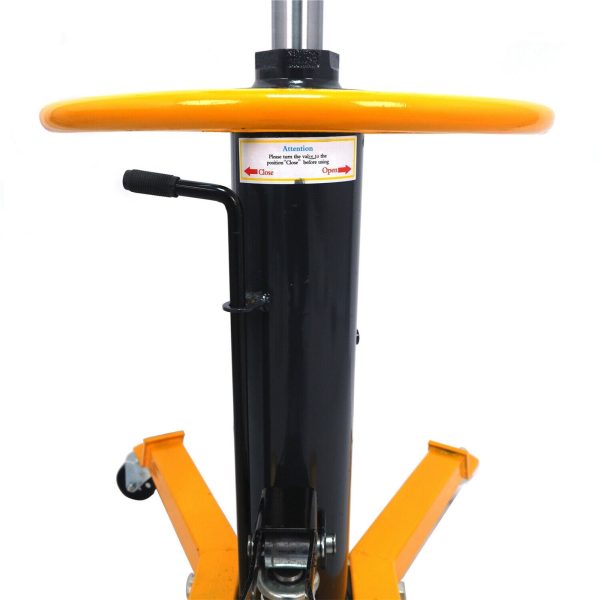 JSTUOKE 1660 Pounds Hydraulic Car Transmission Jack Vertical Lift with 360° Swivel Wheel Pedal ,Yellow,33"-70"(0.5Ton) - Image 5