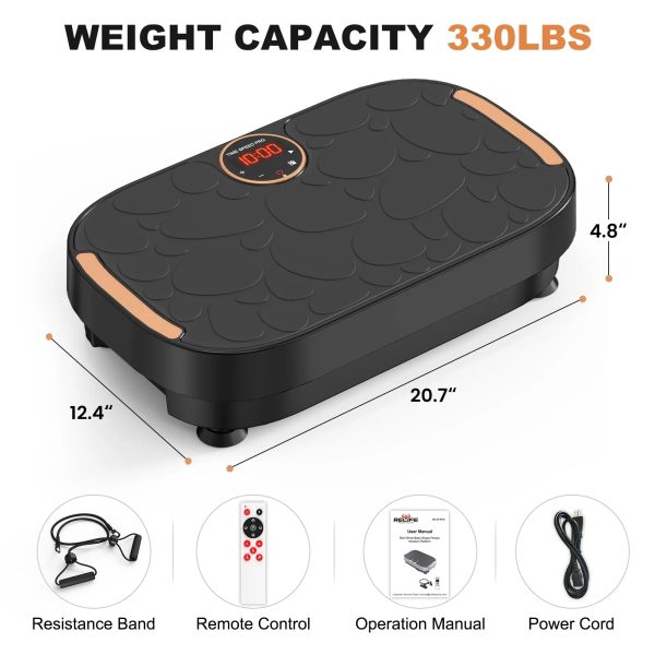 Vibrate Plate Exercise Machine Vibration Platform for Home Gym Whole Body Workout Weight Loss Shaping Toning with Resistance Bands,330lbs,Black RELIFE REBUILD YOUR LIFE - Image 9