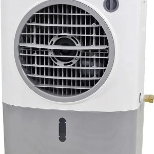 Portable Swamp Coolers - 1300 CFM MC18M Evaporative Air Cooler with 2-Speed Fan, 53.4 dB - 500 sq. ft. Coverage Evaporative Air Cooler Portable High Velocity Outdoor Cooling Fan by Hessaire - White