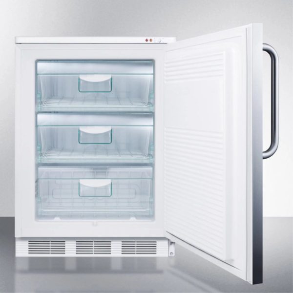 Accucold VT65ML7BISSTB 24 in. Wide Built-in -25 deg C Manual Defrost All Freezer with Lock, Stainless Steel - Image 4