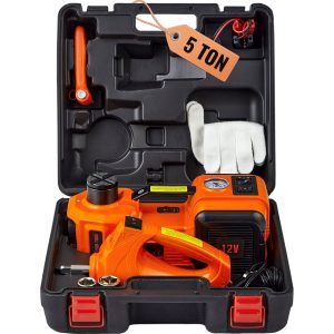 VEVOR Electric Car Jack, 5 Ton 12V Electric Hydraulic Car Jack with Impact Wrench Inflator Pump for SUV Sedans