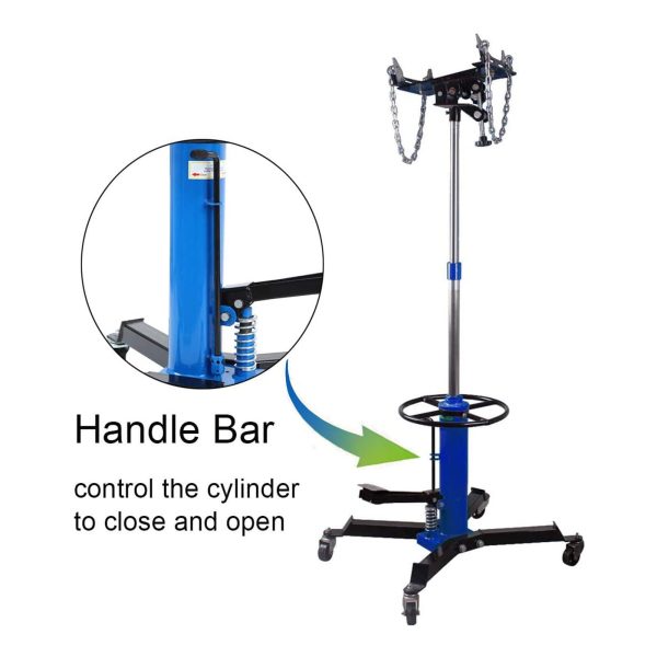 JSTUOKE 1660 Pounds Hydraulic Car Transmission Jack Vertical Lift with 360° Swivel Wheel Pedal ,Blue,33"-70"(0.75Ton) - Image 8