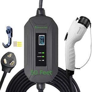 PRIMECOM Level 2 EV Charger 220 240V, Portable EVSE Electric Vehicle Charging Cable (10-30P, 50 Feet)