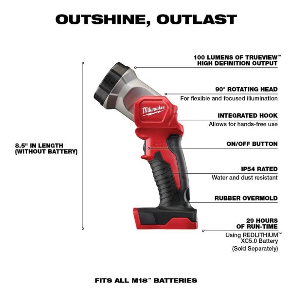 M18 18V Lithium-Ion Cordless Combo Tool Kit (6-Tool) with Two 3.0 Ah Batteries, 1 Charger, 1 Tool Bag 2696-26 - Image 8