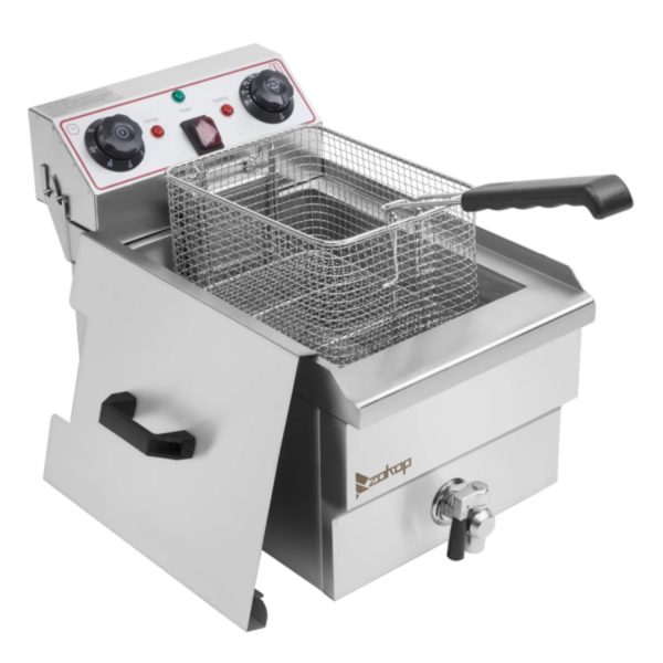 Electric Deep Fryer 8.5QT/8L Total Capacity 12.5qt/11.8l Stainless Steel Faucet Single Tank Deep Fryer 1700W Max (8L Large Fryer Blue / Large Handle) - Image 9