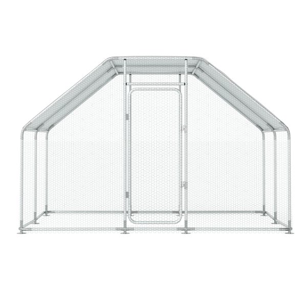 Large Metal Chicken Coop for 16 Chickens Walk-in Poultry Cage Hen Run House Rabbits Habitat Cage Spire Shaped Coop with Anti-Ultraviolet and Waterproof Cover for Outdoor Backyard Farm Use - Image 8
