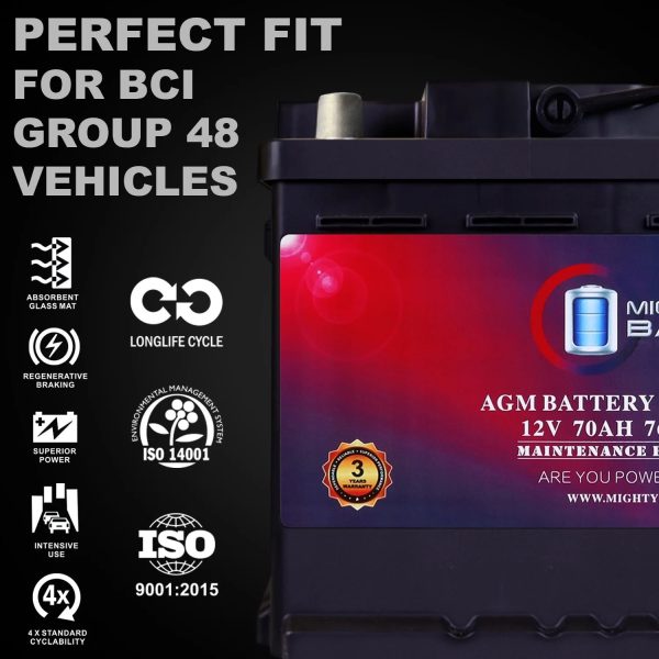MM-H6 Group 48 12V 70AH 120RC 760CCA Replacement Battery Compatible with Chevrolet Silverado 1500 1/2 Ton 07-13 - Image 4