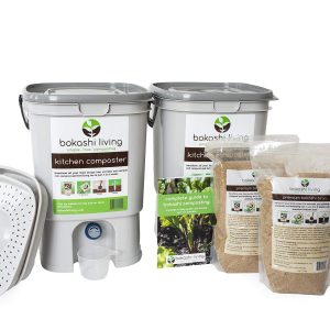 Premium Bokashi Composting Starter Kit (Includes 2 Bokashi Bins, 4.4 lbs of Bokashi Bran and Full Instructions