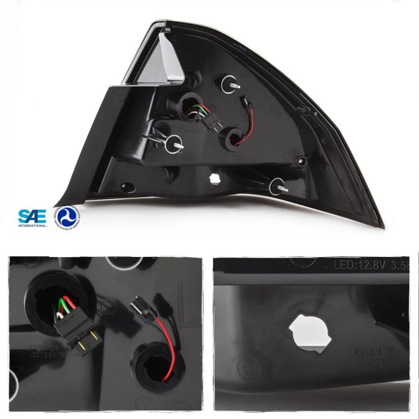 AKKON - Fits 2006-2013 Chevy Impala 2014-2016 Impala Limited Black Headlights + LED [Tube Bar] Black Tail Light Combo Pair - Image 4