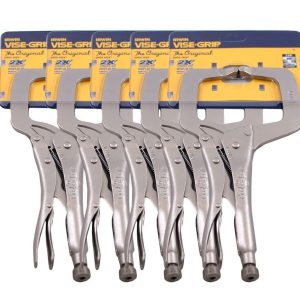 IRWIN Vise Grip 11R 11" C Clamp Locking Regular Tip Easy Release Pliers (5 PACK)