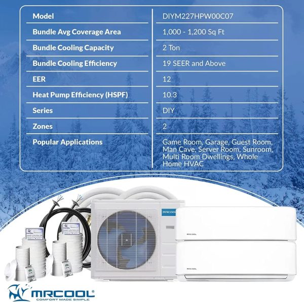 MRCOOL Multi-Zone DIY 2-Zone Ductless Heat Pump, White - Image 6