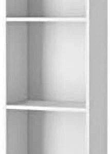 White Modern 5-Tier Tall Bookshelf Compact Size 10.5"D x 16"W x 80"H Living Room Office Shelves Storage Furniture Display Stand