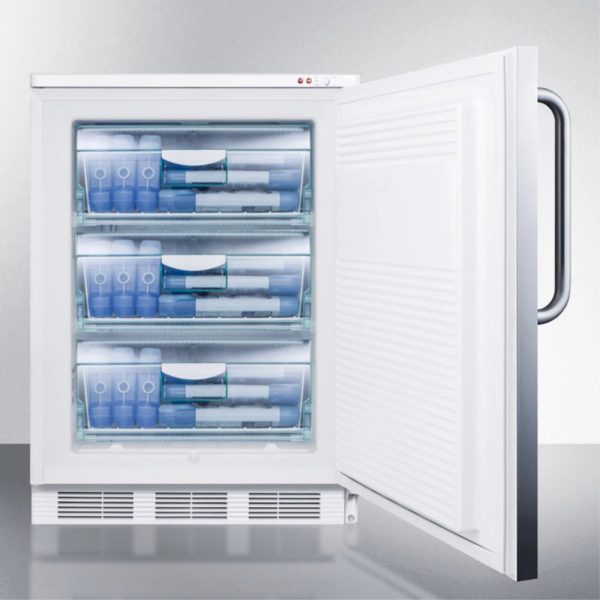 Accucold VT65ML7BISSTB 24 in. Wide Built-in -25 deg C Manual Defrost All Freezer with Lock, Stainless Steel - Image 3