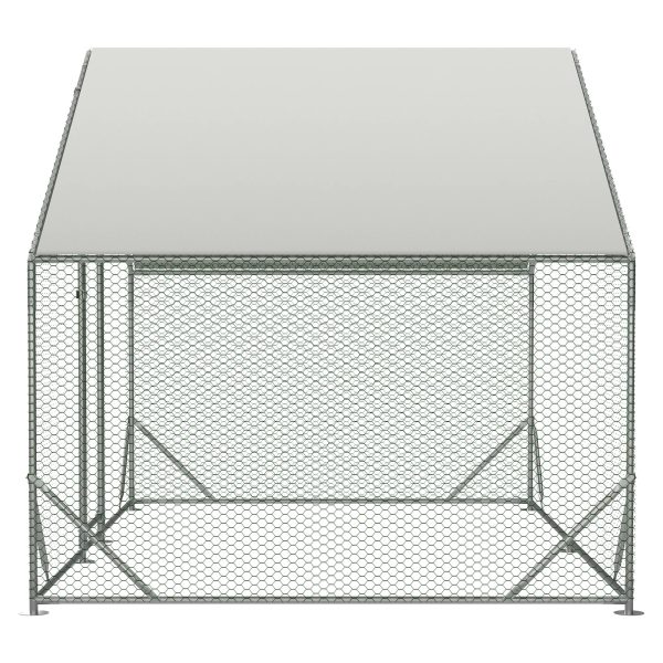 Large Metal Chicken Coop, Walk-in Chicken Run,Galvanized Wire Poultry Chicken Hen Pen Cage, Rabbits Duck Cages with Waterproof and Anti-Ultraviolet Cover for Outside(10' L x 6.6' W x 6.56' H) - Image 3