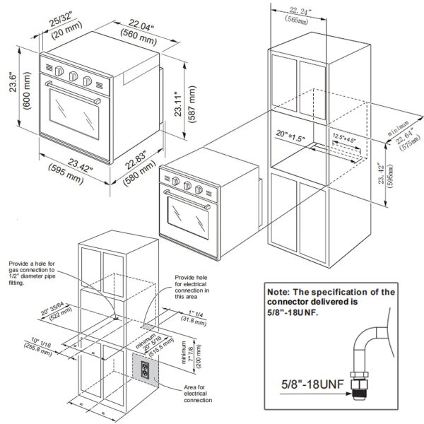 Empava 24-inch 2.3 Cu.ft. Single Propane Gas Wall Oven - Convection Fan in Stainless Steel - EMPV-24WO11L - Image 5