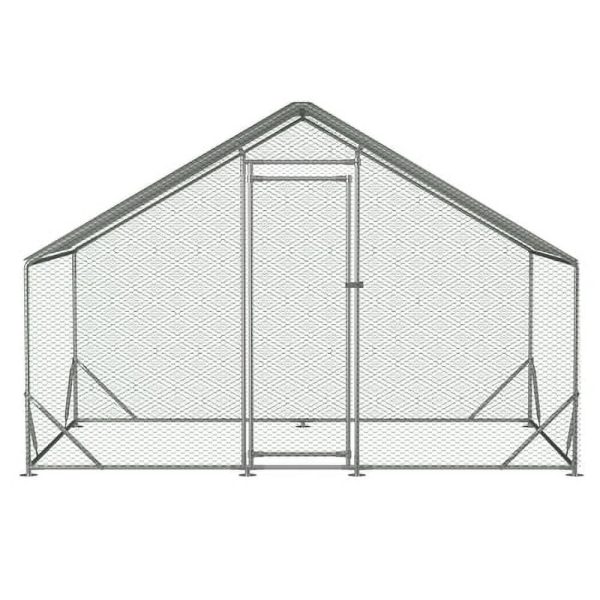 Large Metal Chicken Coop, Walk-in Chicken Run, Galvanized Wire Poultry Chicken Hen Pen Cage, Rabbits Duck Cages with Waterproof and Anti-Ultraviolet Cover for Outside(10' L x 6.6' W x 6.56' H) - Image 2