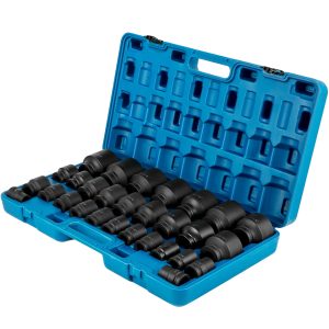 BENTISM Impact Socket Set 3/4 ", 29 Piece Impact Sockets, 6-Point Sockets, CR-M0, 3/4" Drive Socket Set Impact SAE 3/4" - 2-1/2 ", Rugged Construction with a Storage Cage