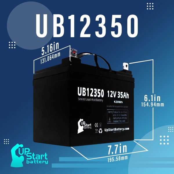 5x Pack - Compatible Imc Heartway Escape H Battery - Replacement UB12350 Universal Sealed Lead Acid Battery (12V, 35Ah, 35000mAh, L1 Terminal, AGM, SLA) - Image 4