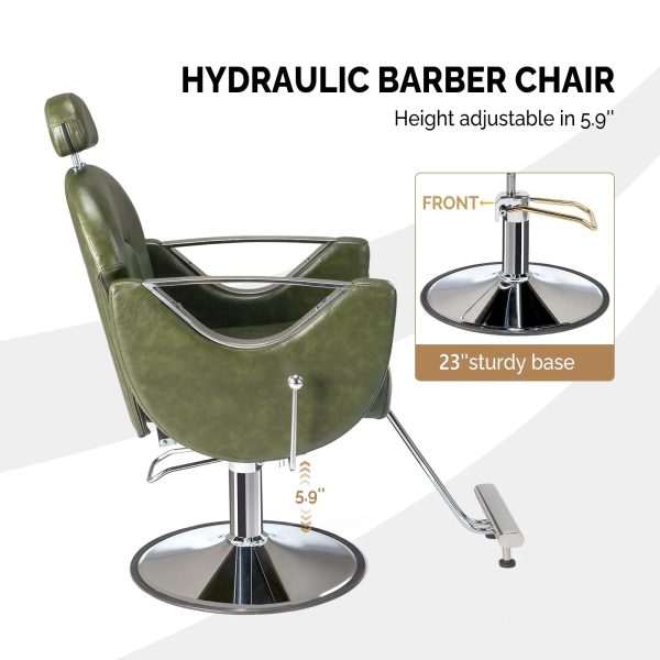 OmySalon Hair Salon Chair Barber Chair Heavy Duty, Footrest with Extra Supports, Salon Chair for Hair Stylist, Reclining Hair Chair for Braiding Shampoo Facial Waxing Esthetics Beauty Spa - Image 4