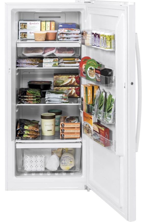GE 14.1 Cu. Ft. White Garage Ready Frost-Free Upright Freezer - Image 4