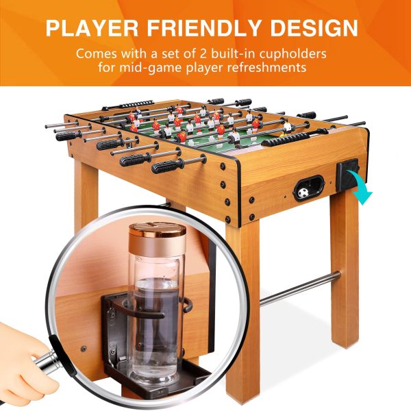 BBnote 48in Competition Sized Foosball Table, Home Arcade Tables Football, Game Room, Arcade with 2 Balls, 2 Cup Golders, Game Machine Suitable for Adults and Kids - Image 2