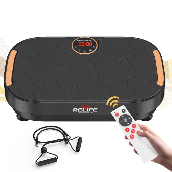 Vibrate Plate Exercise Machine Vibration Platform for Home Gym Whole Body Workout Weight Loss Shaping Toning with Resistance Bands,330lbs,Black RELIFE REBUILD YOUR LIFE - Image 10