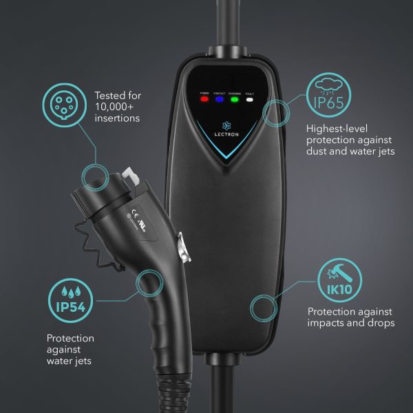 Lectron Level 2 EV Charger - ETL Certified, 240V, 40 Amp, NEMA 14-50 Plug, 16 ft Extension cord & J1772 Cable- Portable Electric Car Charger for J1772 EVs and Plug-in Hybrid Vehicles - Image 5