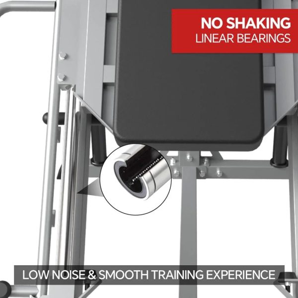 Leg Press Hack Squat Machine, Professional Adjustable Leg Exercise Machine with Linear Bearing, Lower Body Strength Training with Weight Storages for Quads, Hamstring, Glutes, Calves, Home Gym - Image 4